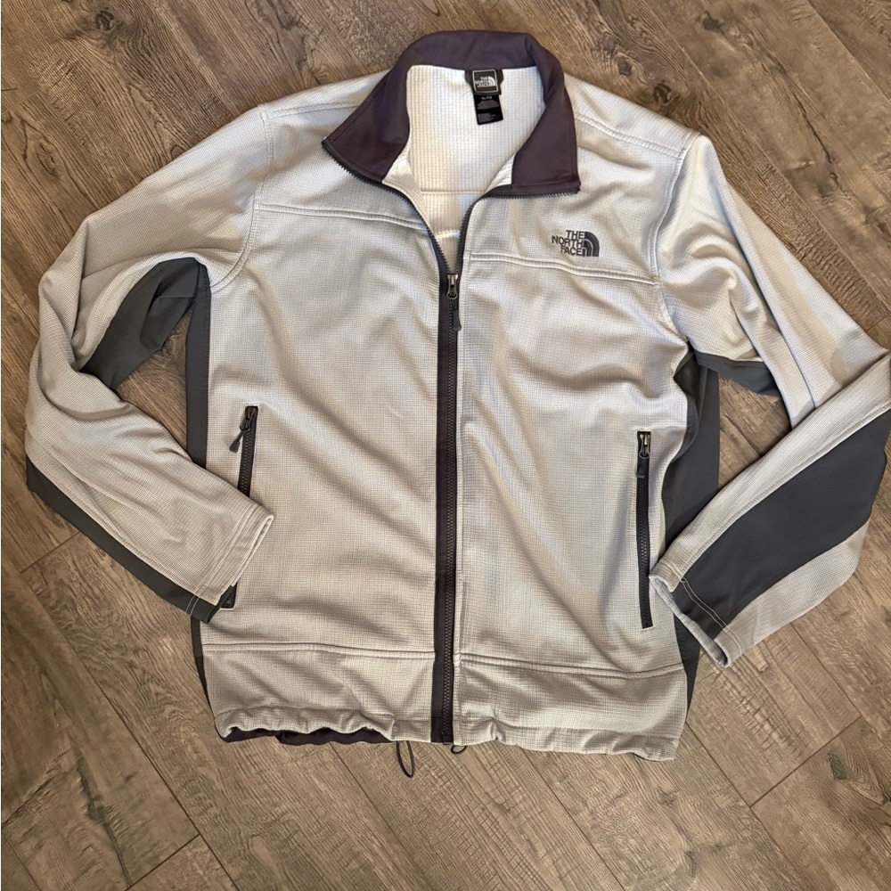 The North Face Men's Light Gray & Dark‎ Gray Zip-Up Shirt Jacket sz XL